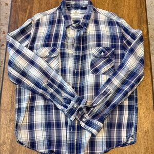 Levi's Blue and Purple Plaid Men's Shirt